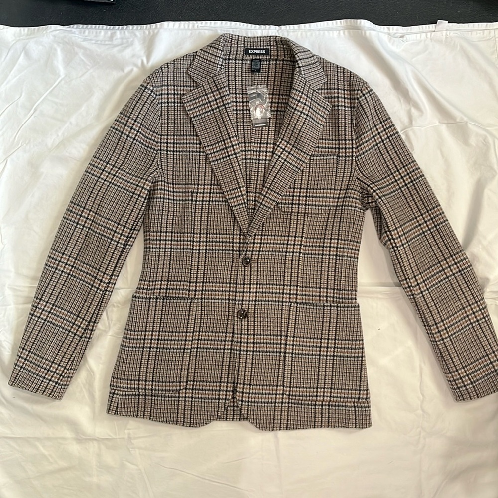 Plaid Express wool blazer